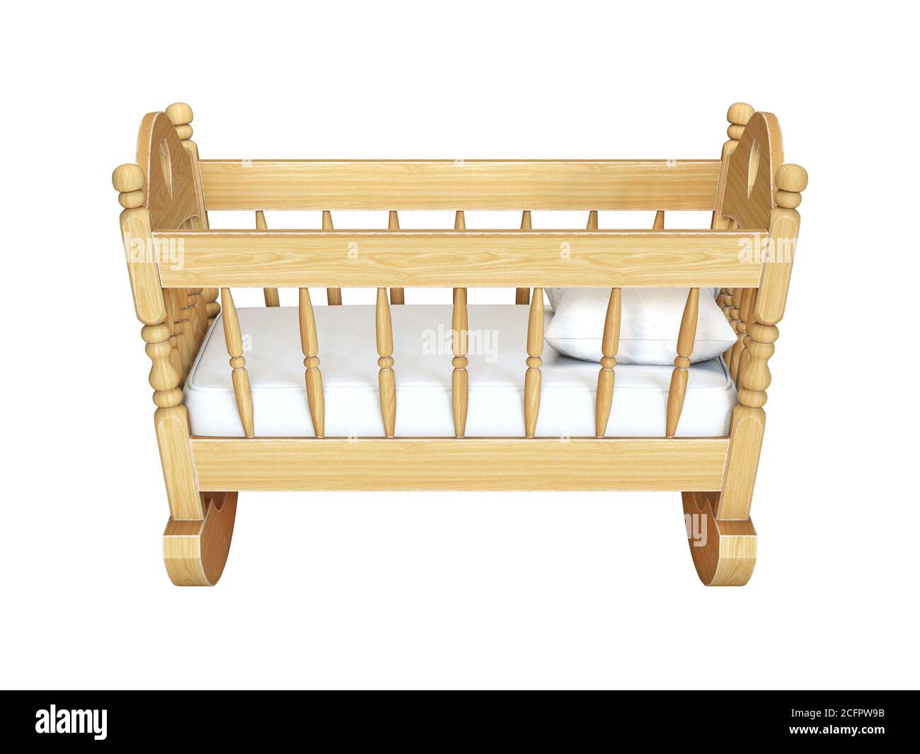 Cradle isolated on white background 3d rendering Stock Photo Alamy