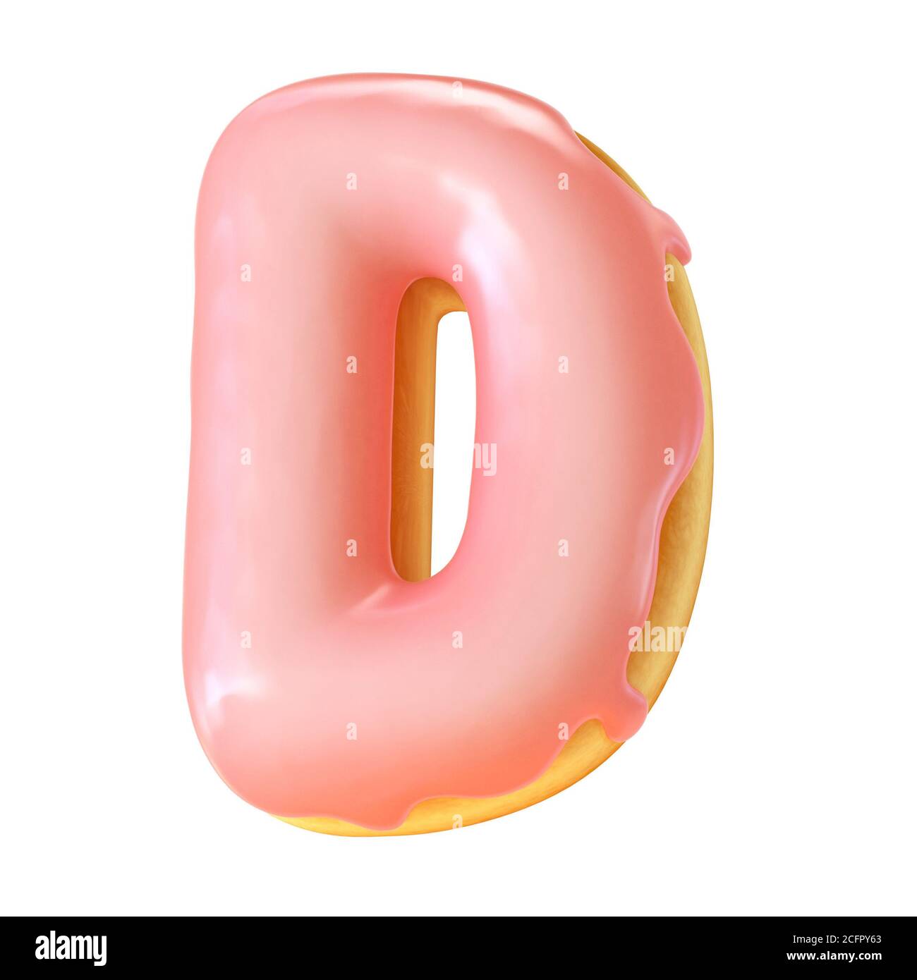 Glazed donut font 3d rendering letter D Stock Photo - Alamy