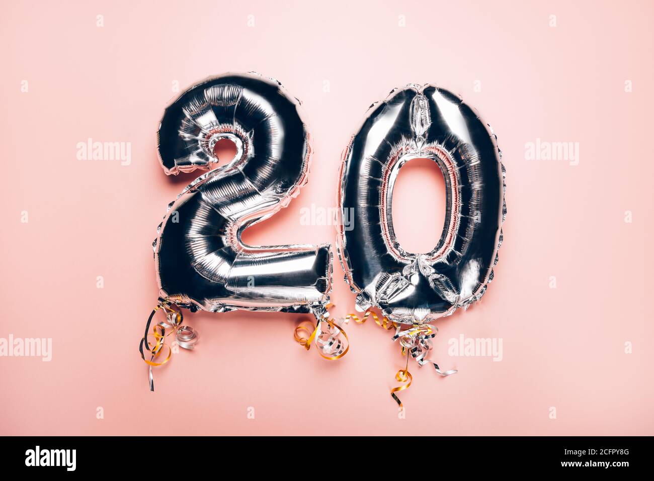 Silver Number Balloons 20 Stock Photo