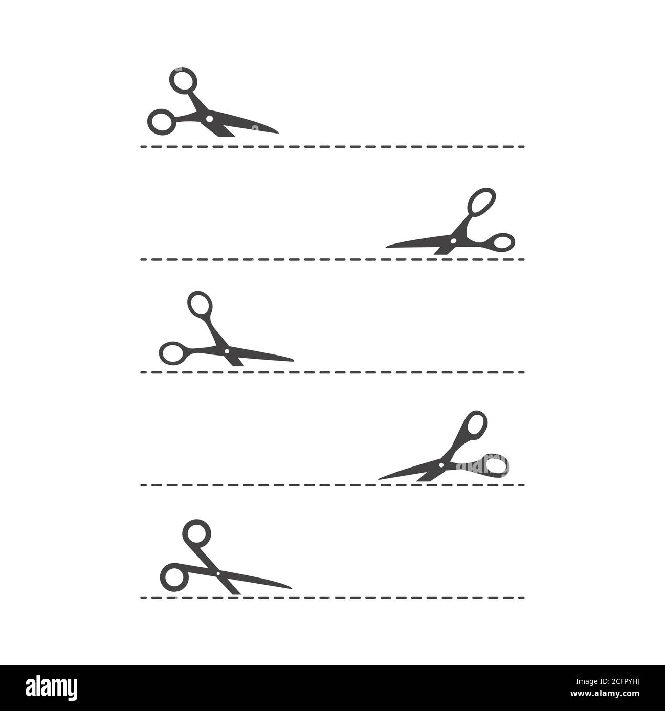 Simple Scissor icon set Stock Vector