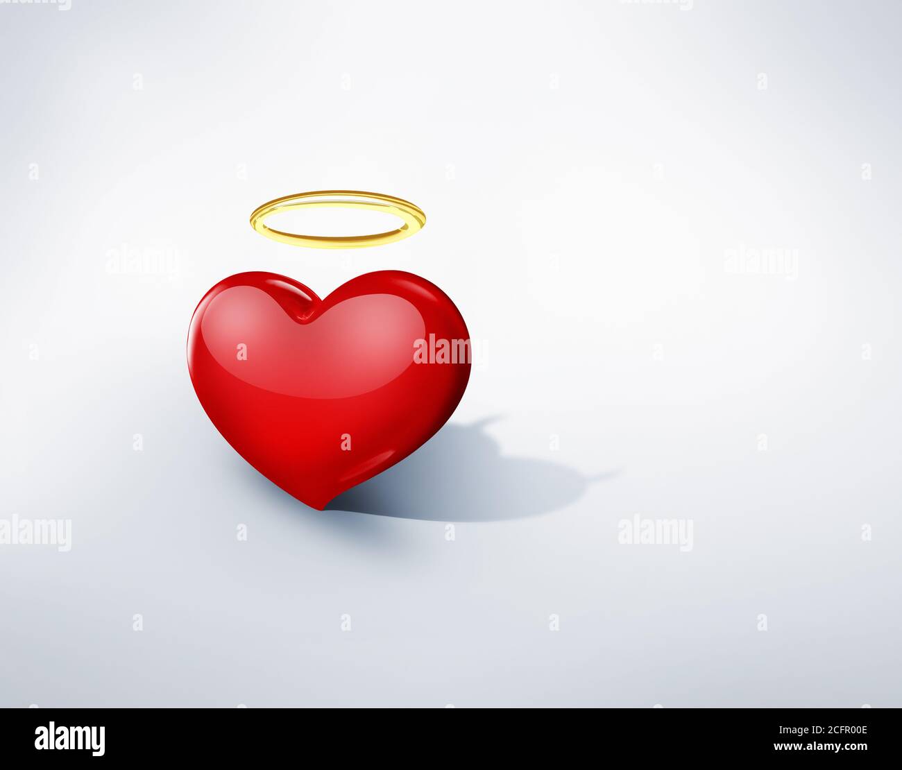 heart angel with shadow of demon Stock Photo