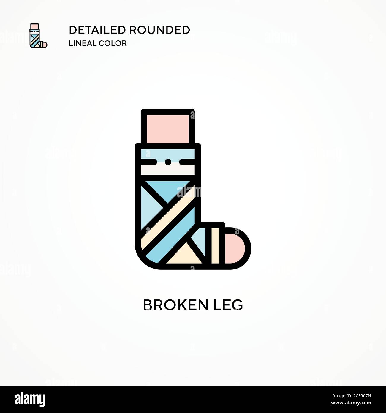 Broken Leg Vector Icon Modern Vector Illustration Concepts Easy To