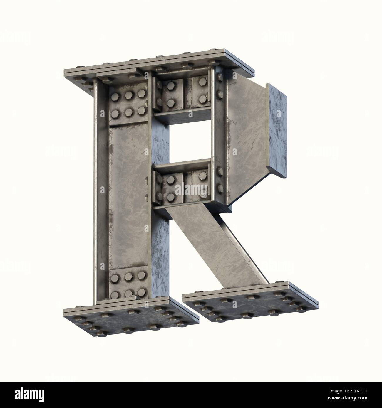 Steel beam font 3d rendering letter R Stock Photo Alamy