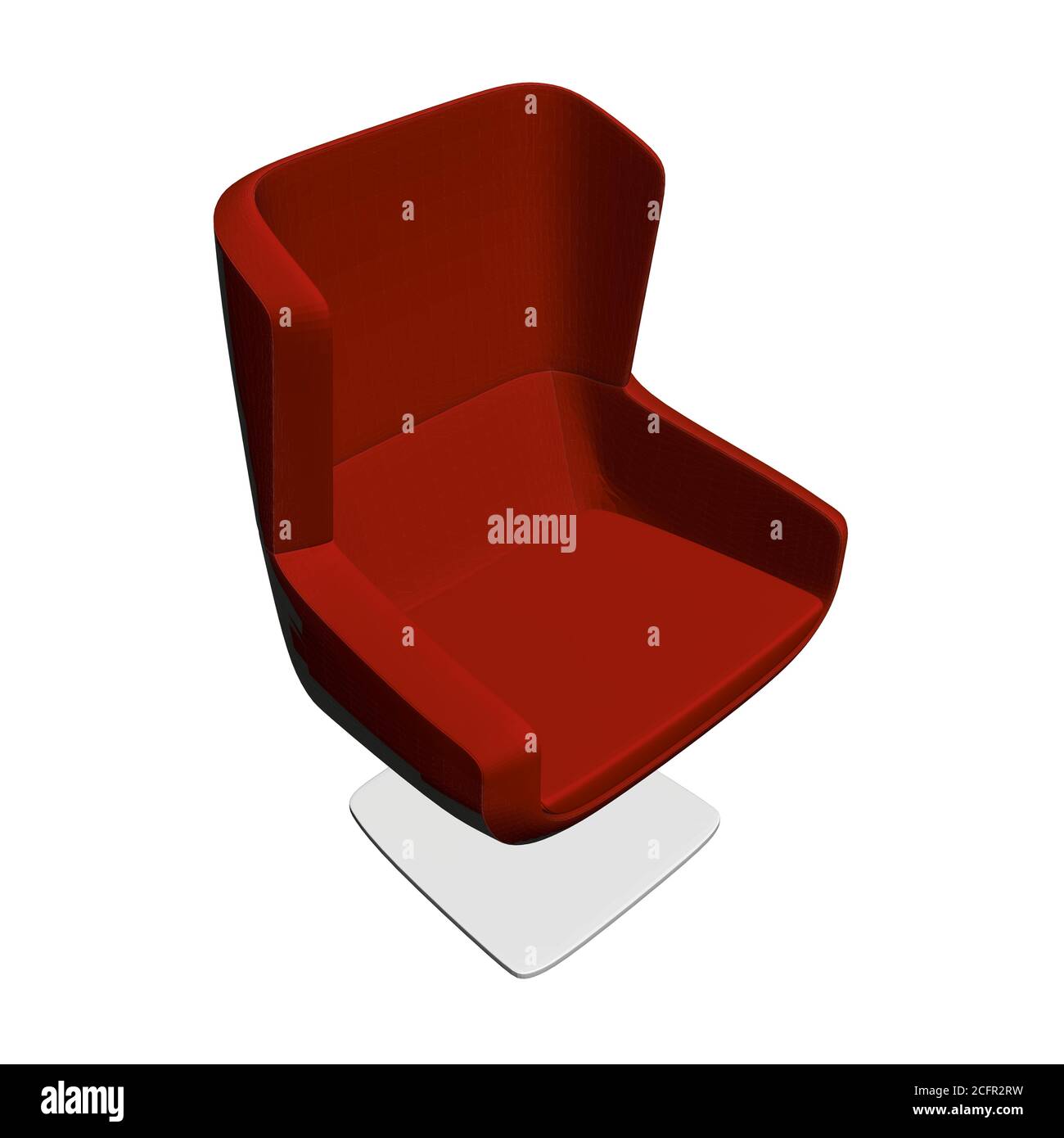 Red comfortable chair. Isometric view. 3D. Vector Stock Vector Image