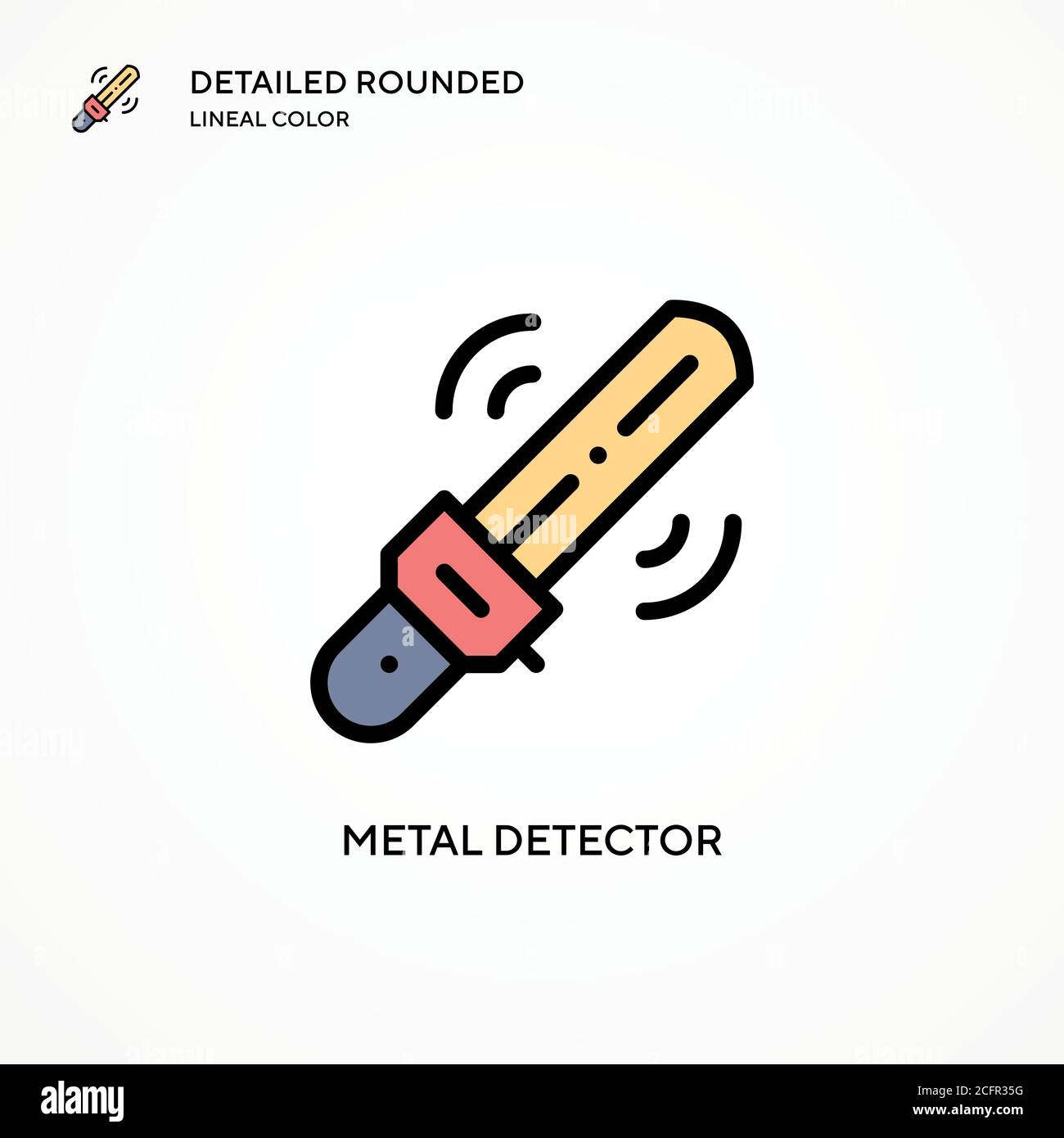 Metal detector vector icon. Modern vector illustration concepts. Easy