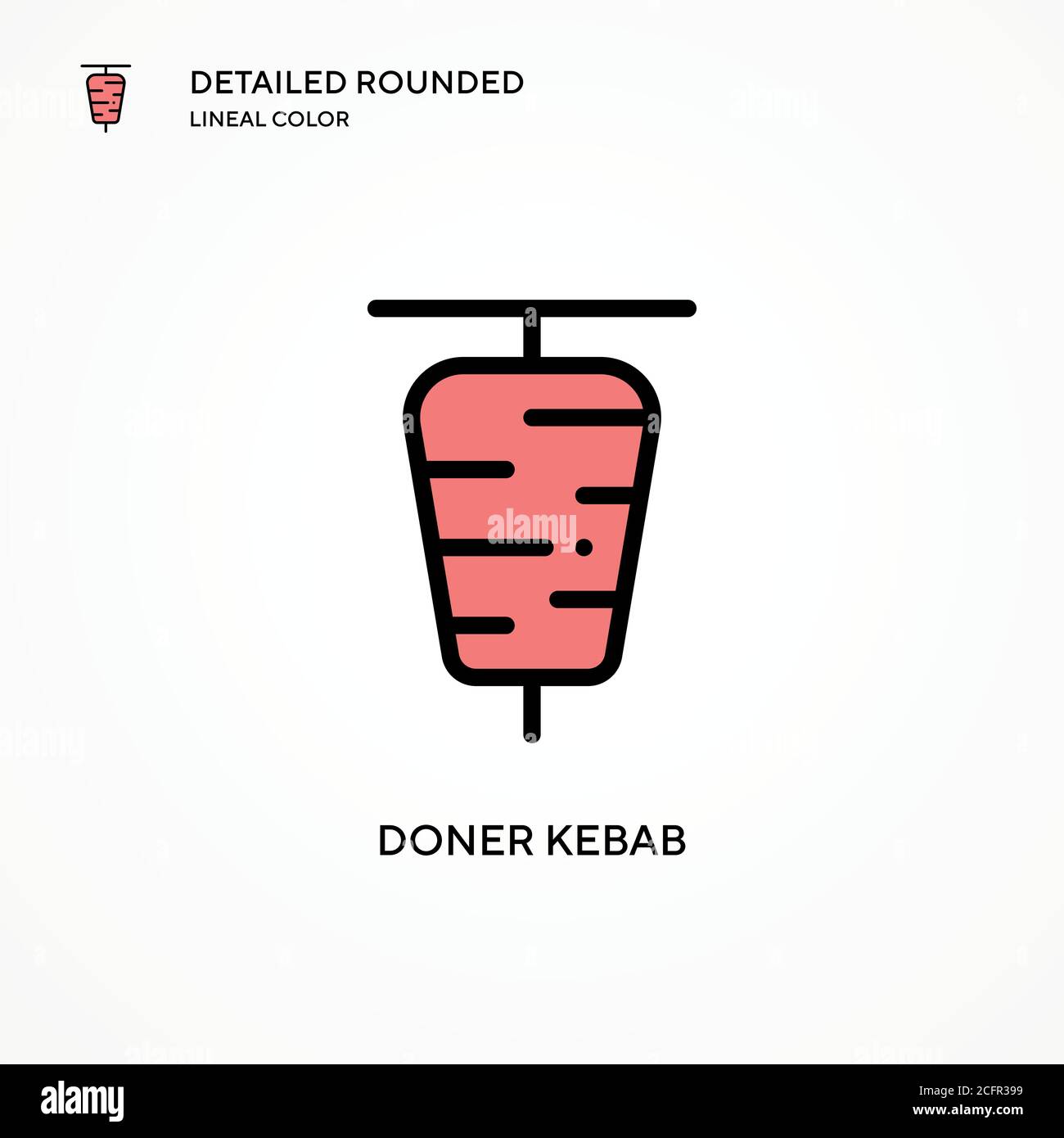 Doner kebab vector icon. Modern vector illustration concepts. Easy to edit and customize. Stock Vector