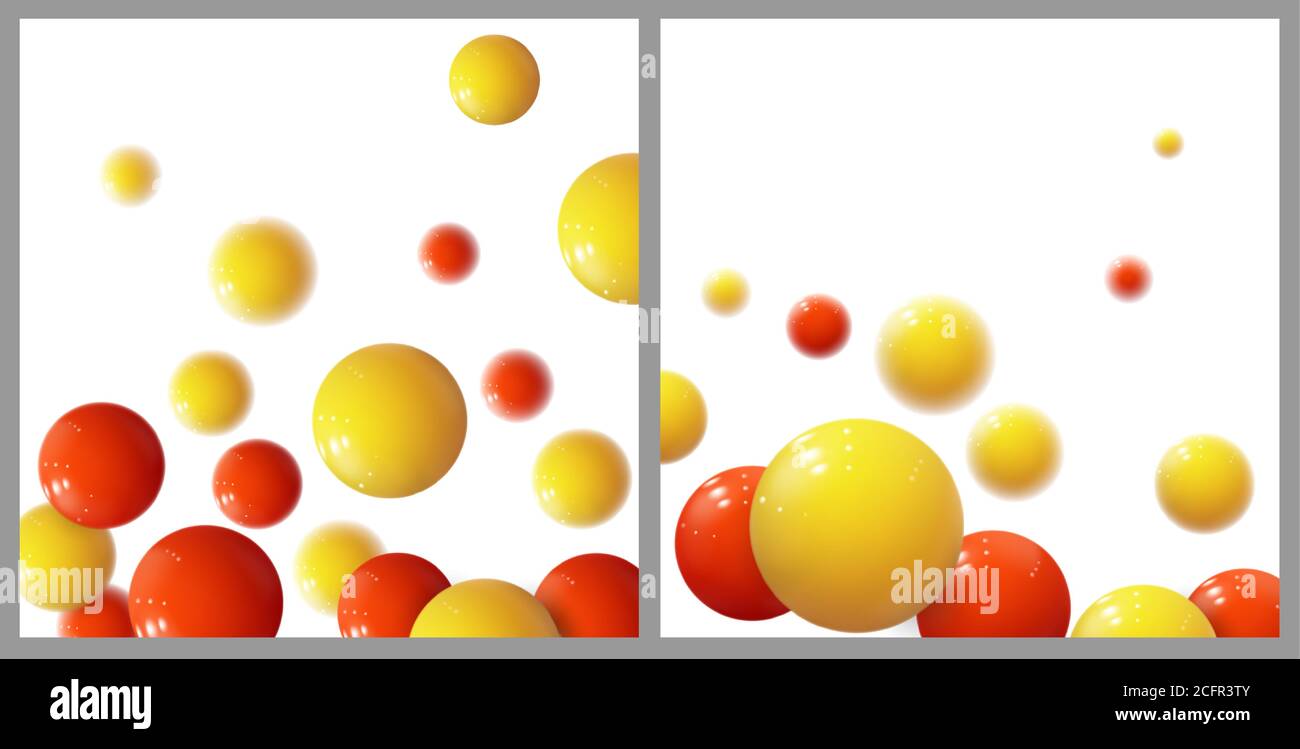 Plastic bubbles, spheres. Glossy balls. Vector Set Stock Vector Image