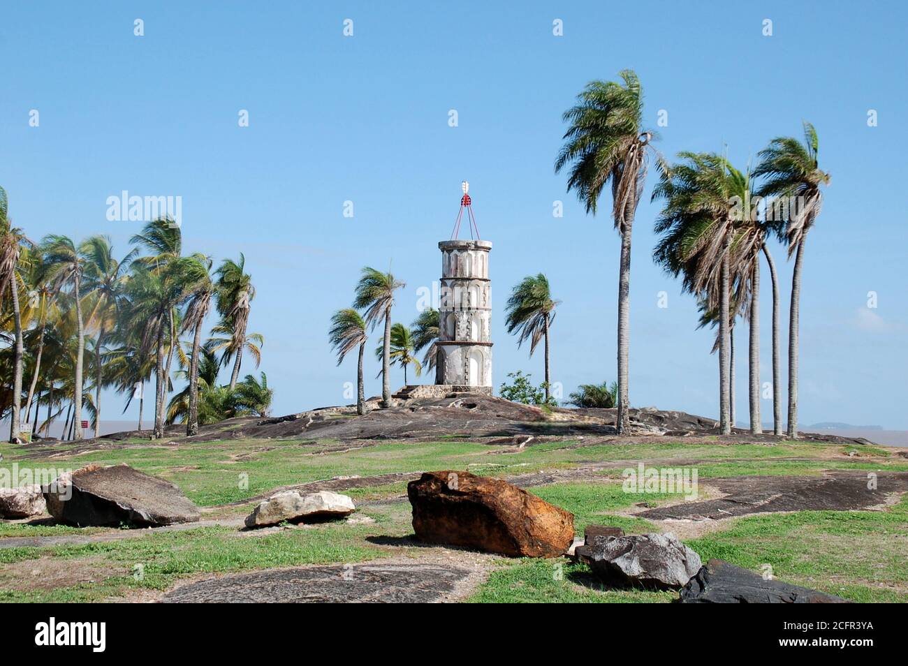 South America. Guyane, Kourou, the Dreyfus towerwas a semaphore  for communicate with the Savation islands. Stock Photo