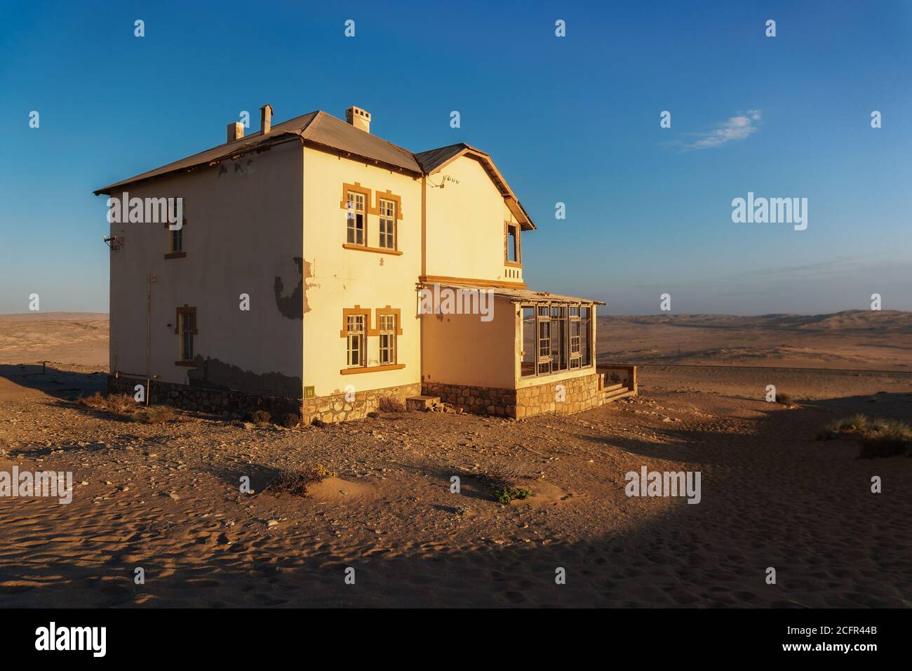 Abandoned house in Kolmanskop ghost town, Namibia Stock Photo