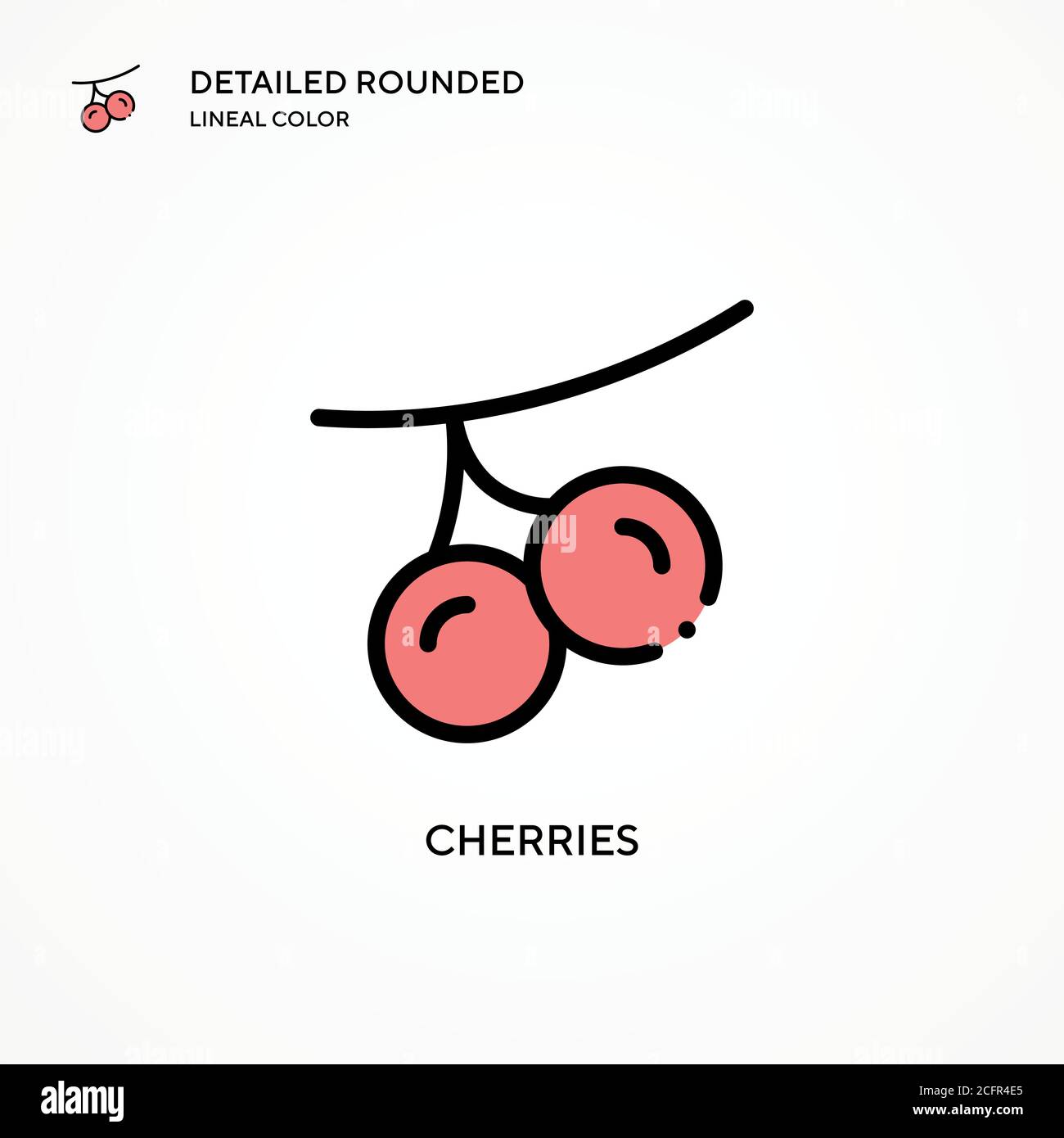 Cherries vector icon. Modern vector illustration concepts. Easy to edit ...