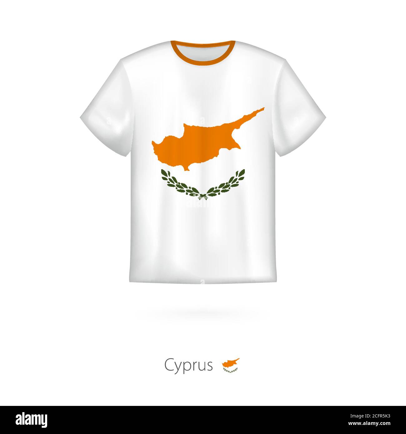 T-shirt design with flag of Cyprus. T-shirt vector template. Stock Vector