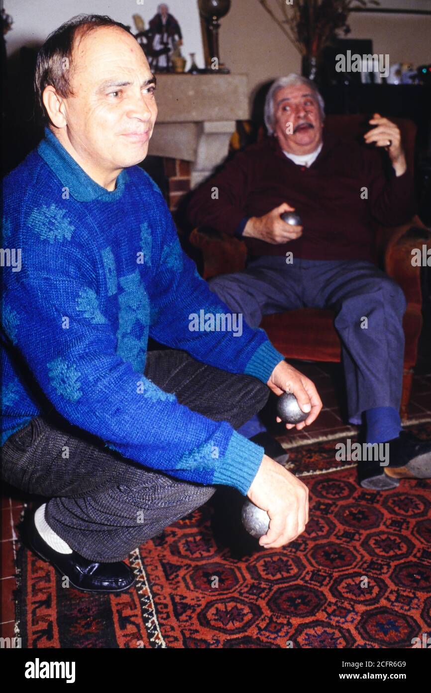 French actor Jean Paredes and adoptive son, Paul Wagner, Pusignan, France  Stock Photo - Alamy