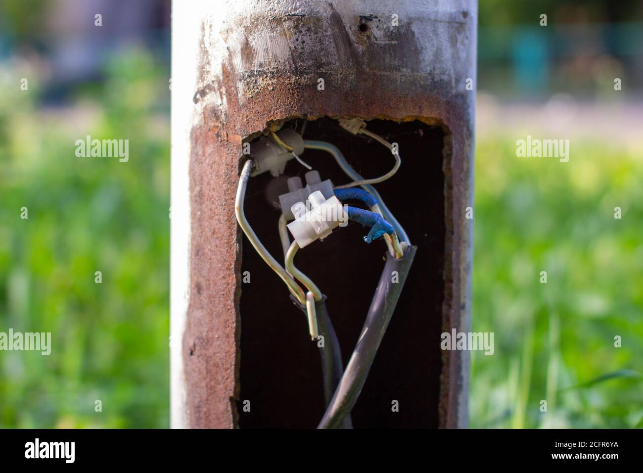 Repair of wires on the street. Connected the wires. The electrical