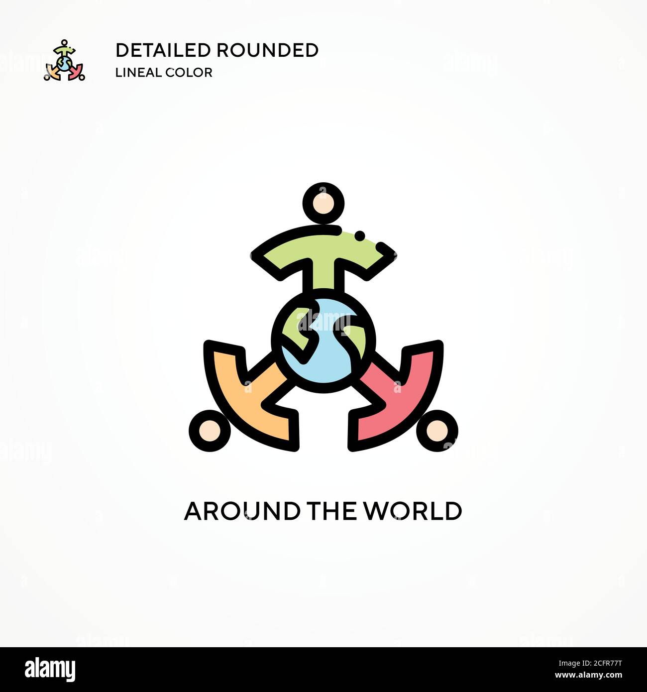 Around the world vector icon. Modern vector illustration concepts. Easy to edit and customize. Stock Vector