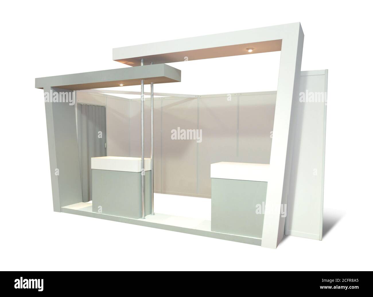 Exhibition stand display trade booth Stock Photo