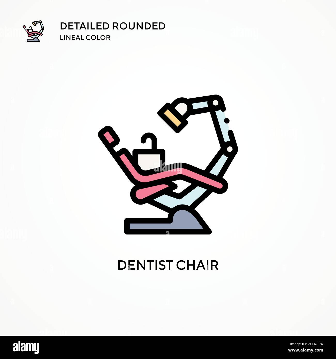 Dentist chair vector icon. Modern vector illustration concepts. Easy to edit and customize Stock