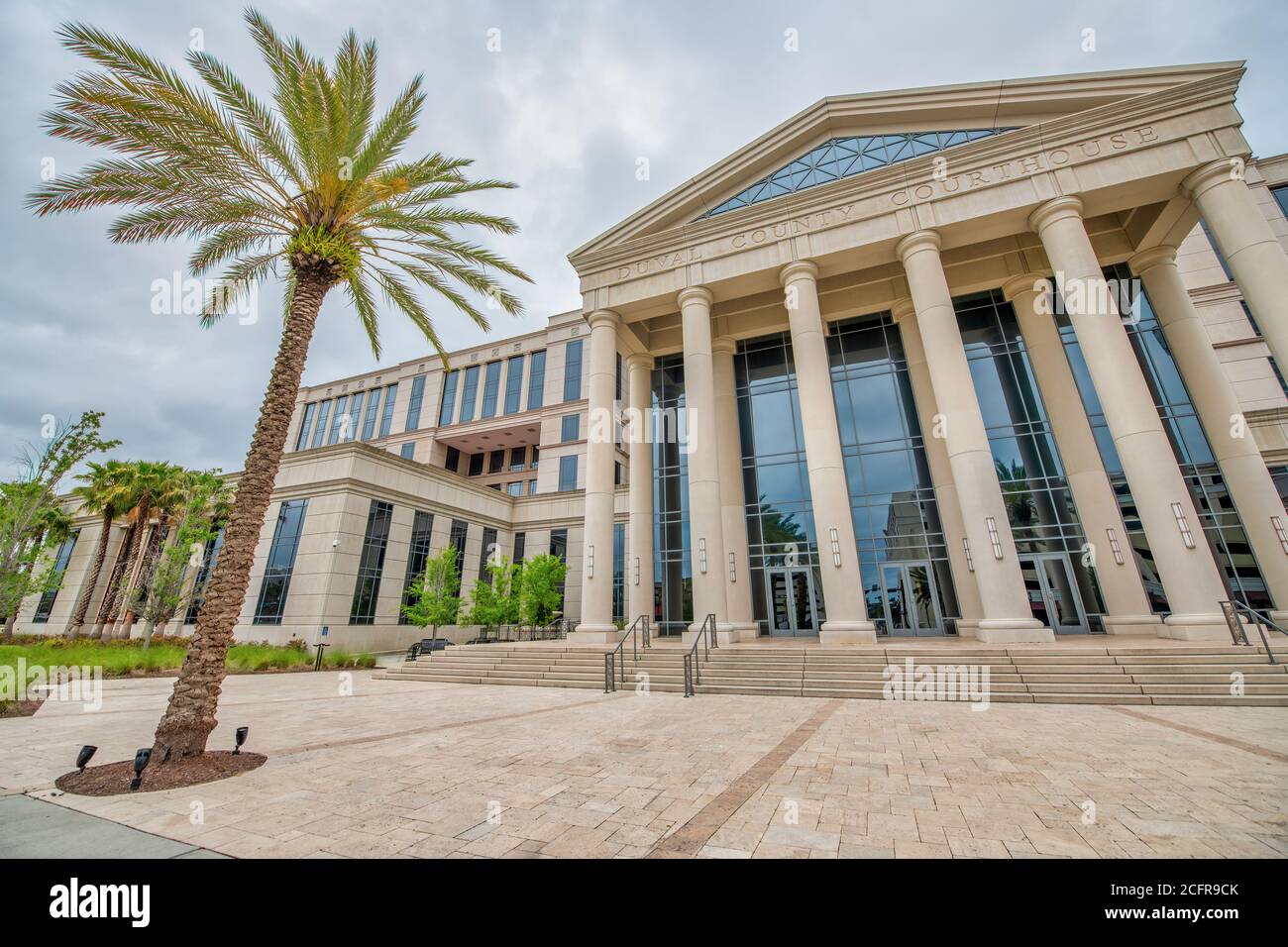 Duval County Courthouse on a cloudy day, Jacksonville, Florida. Stock Photo