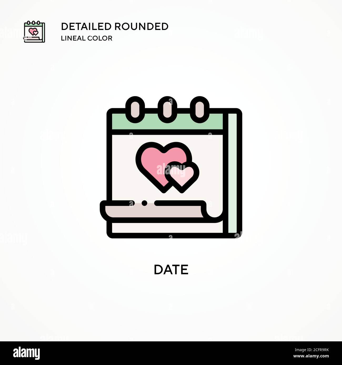 Date vector icon. Modern vector illustration concepts. Easy to edit and customize. Stock Vector