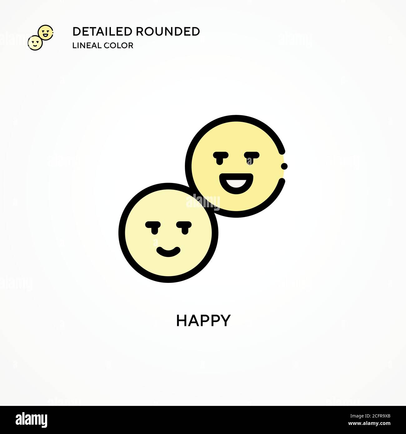 Happy vector icon. Modern vector illustration concepts. Easy to edit ...
