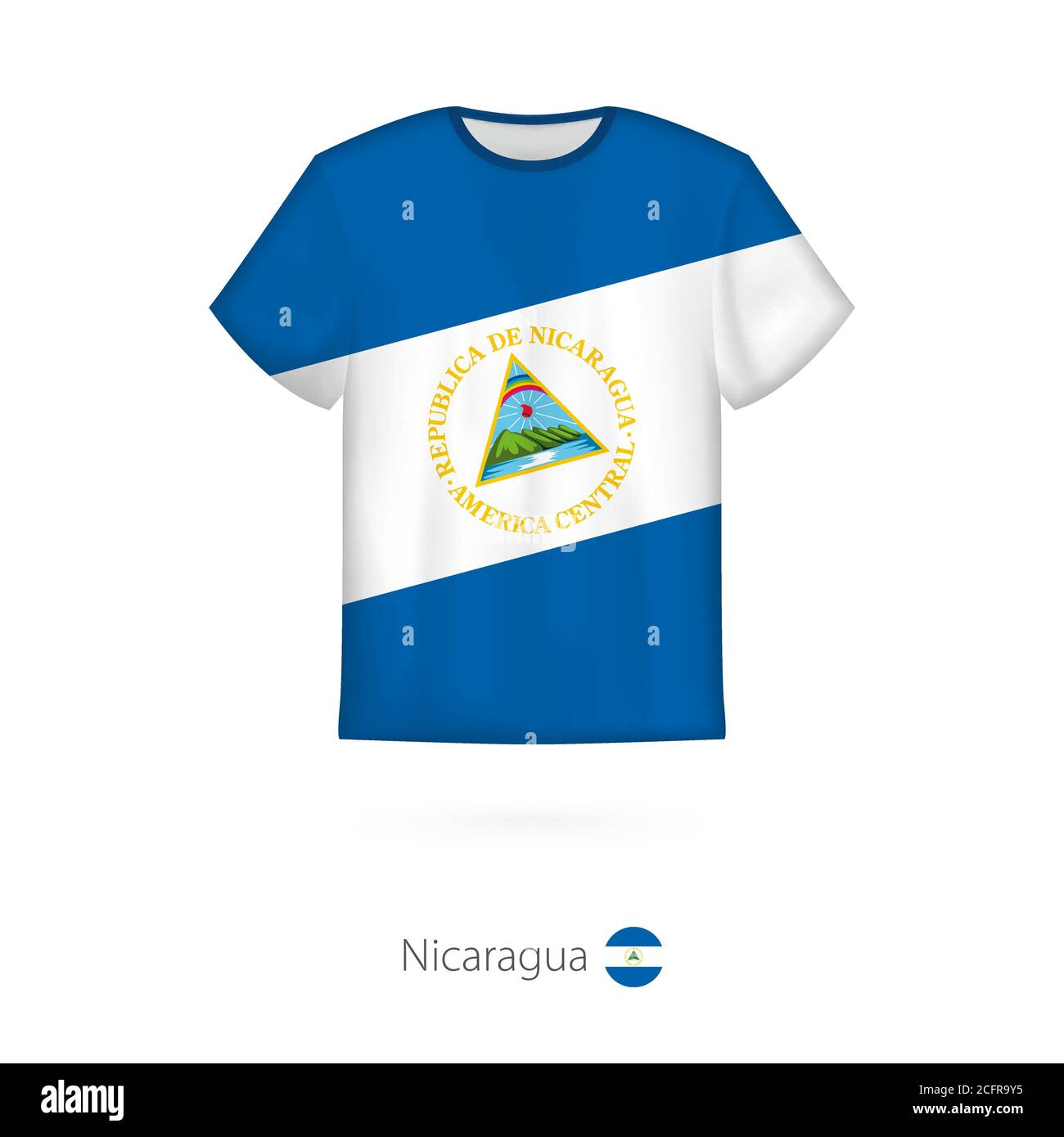 T shirt design with flag of Nicaragua. T shirt vector template