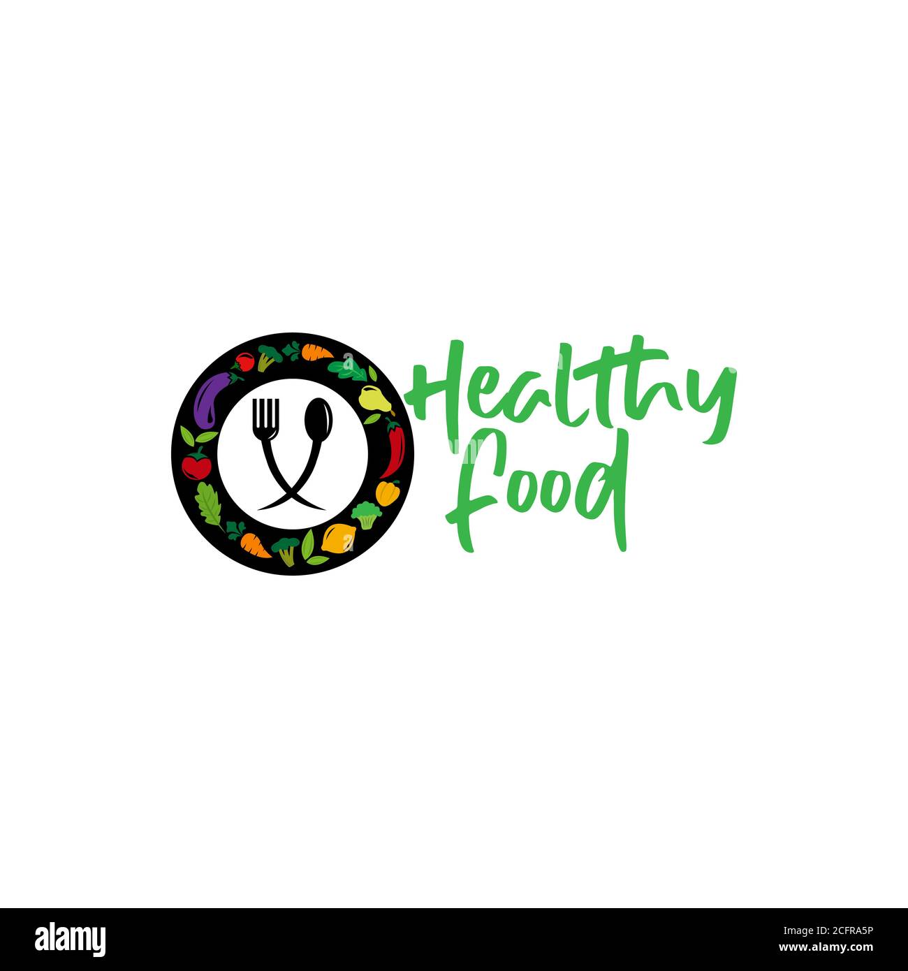 Healthy Food Logo Design Template Stock Vector Image & Art - Alamy