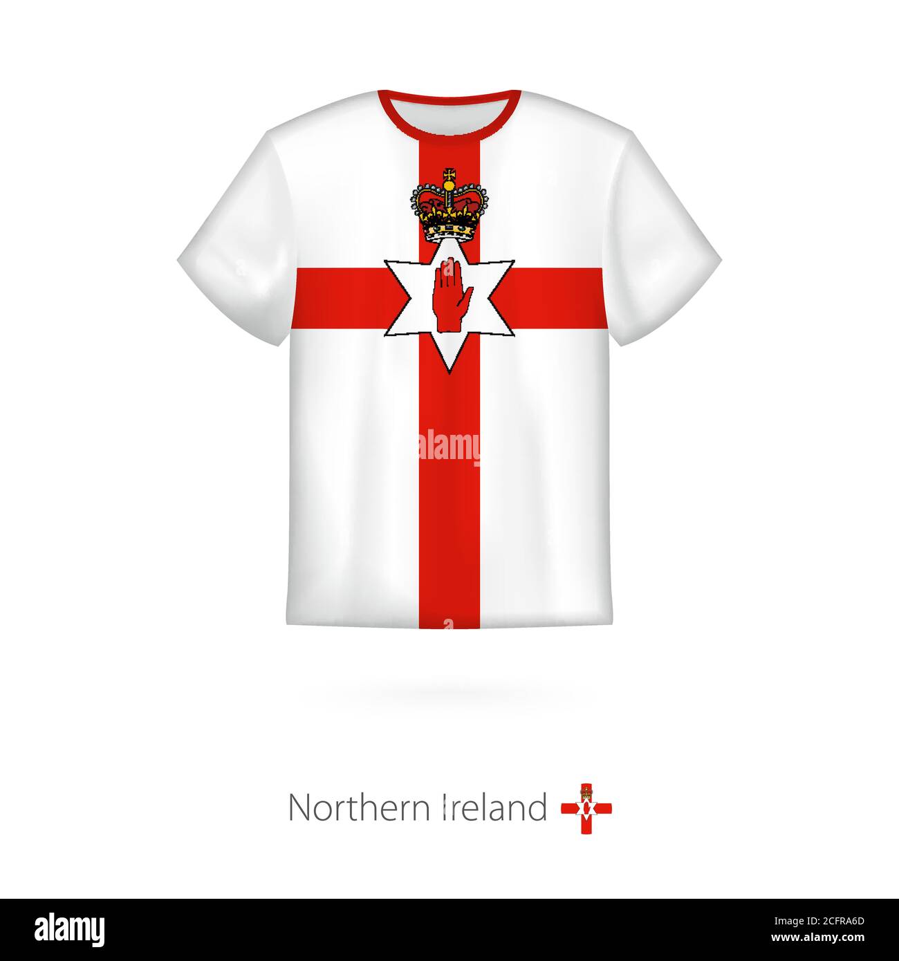T-shirt design with flag of Northern Ireland. T-shirt vector template. Stock Vector