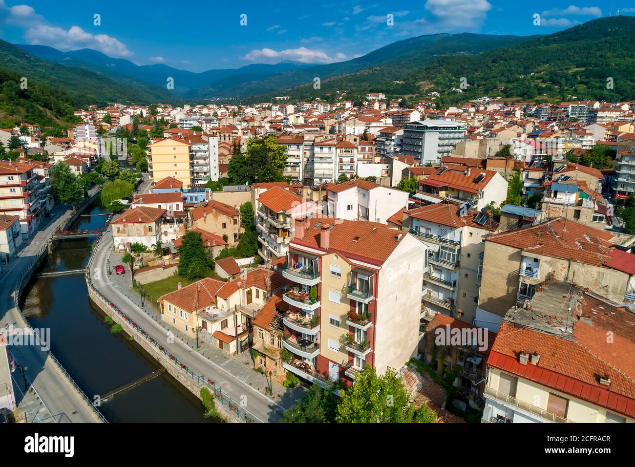 Aerial view of Florina city in northern Greece Stock Photo - Alamy