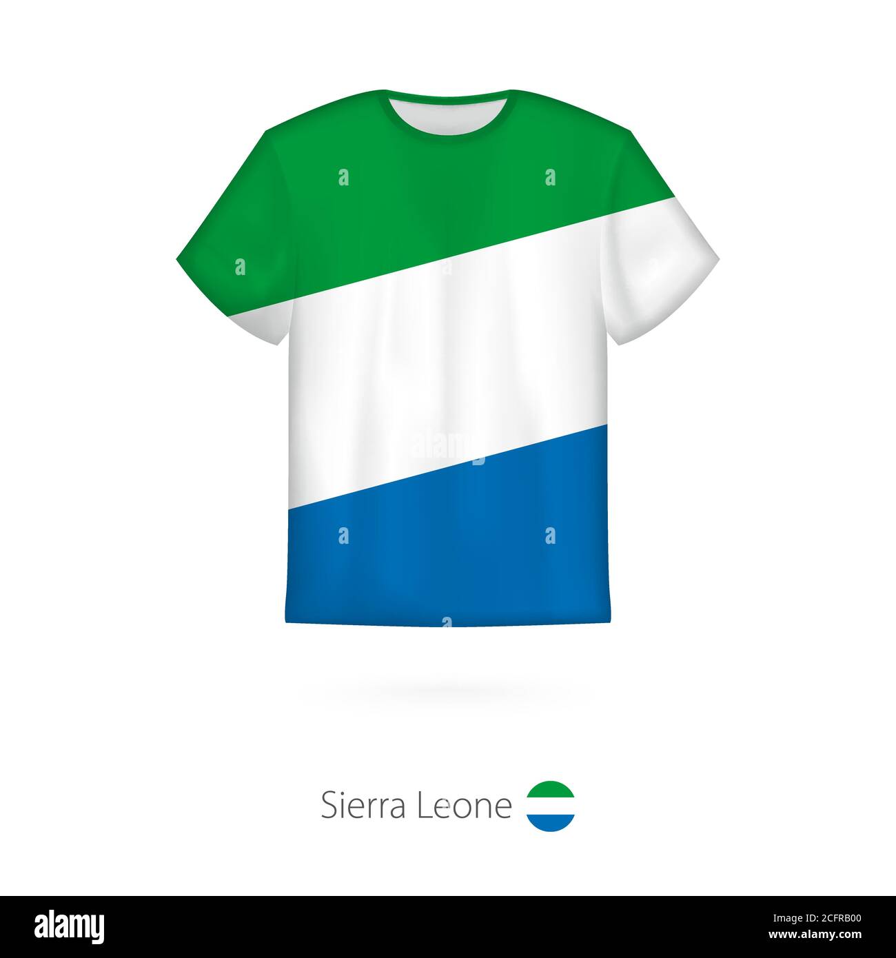 T-shirt design with flag of Sierra Leone. T-shirt vector template. Stock Vector