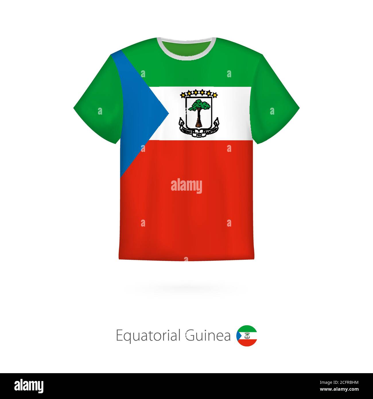 T-shirt design with flag of Equatorial Guinea. T-shirt vector template. Stock Vector