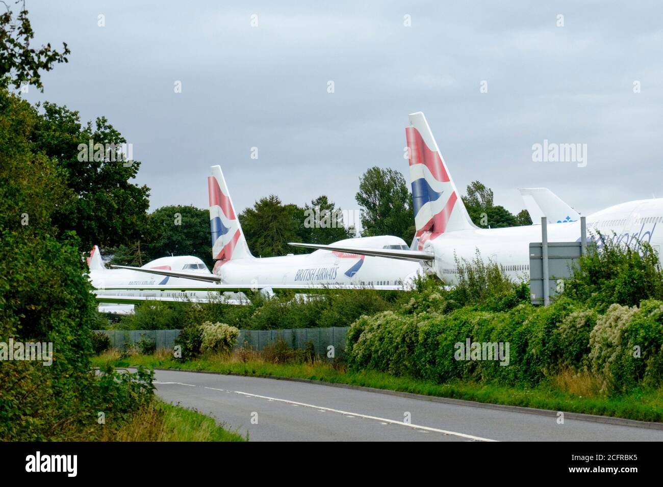 Ex British Airways Boeing 747400 at Cotswold Airport. Outboard engines