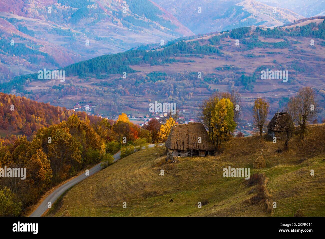 Beautiful autumn landscape with colorful trees Stock Photo - Alamy