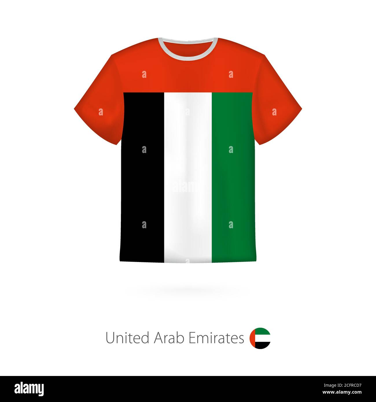 Tshirt design with flag of United Arab Emirates. Tshirt vector