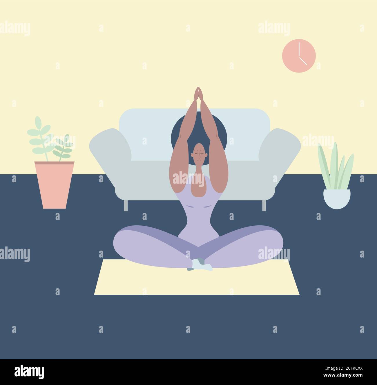 African american woman yoga Stock Vector Images - Alamy