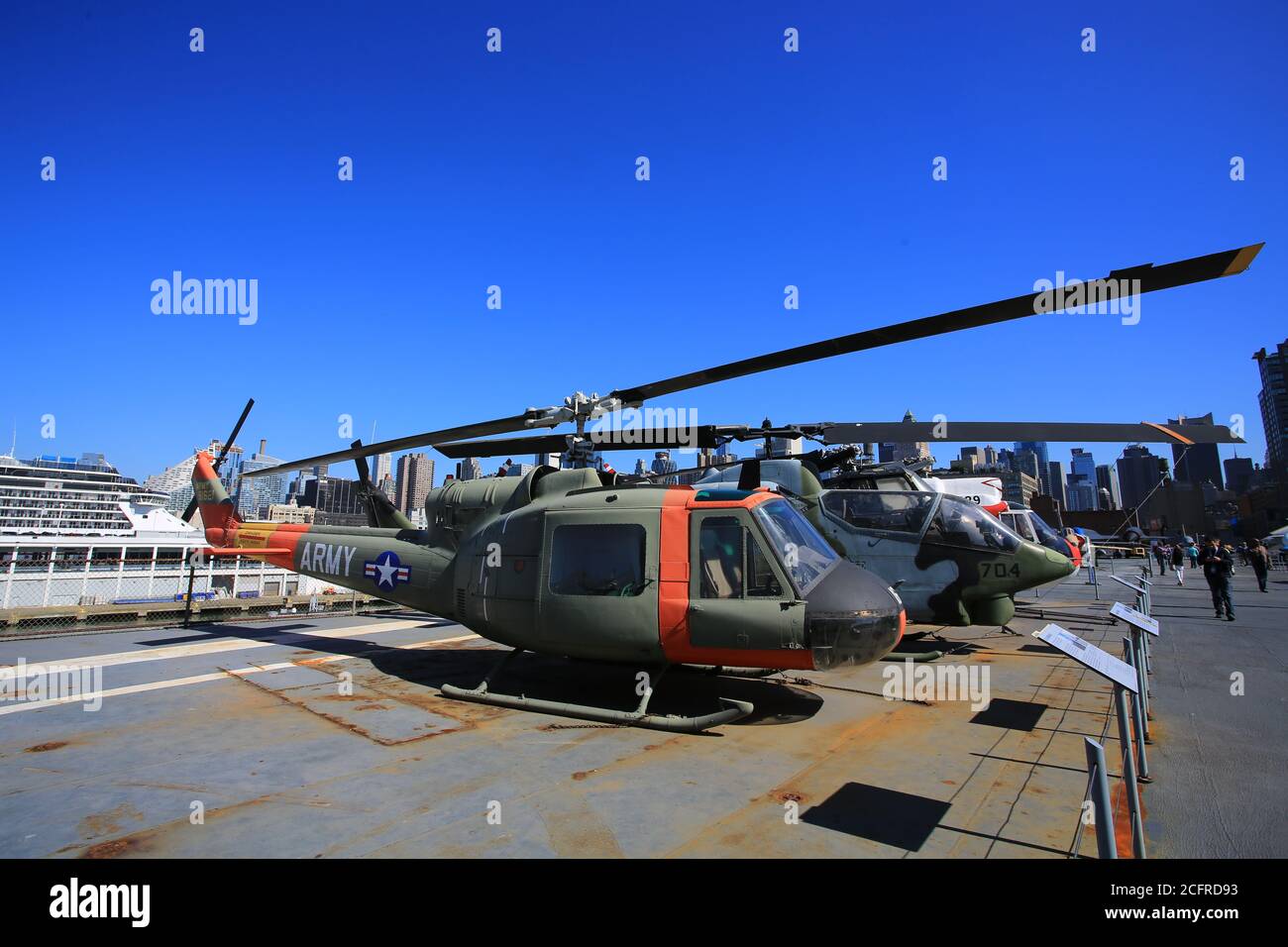 intrepid sea air space museum in New York. Interpid Sea AIr Space Museum showcases the aircraft carrier the former USS Intrepi Stock Photo