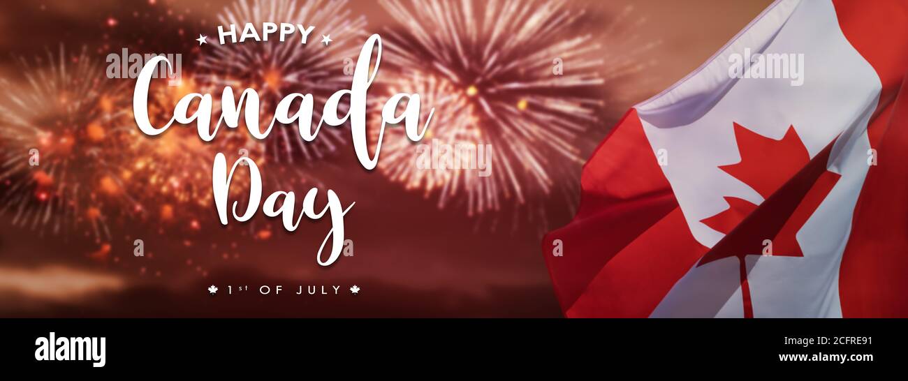 Canadian National Holiday. 1 July. Happy Canada Day greeting card