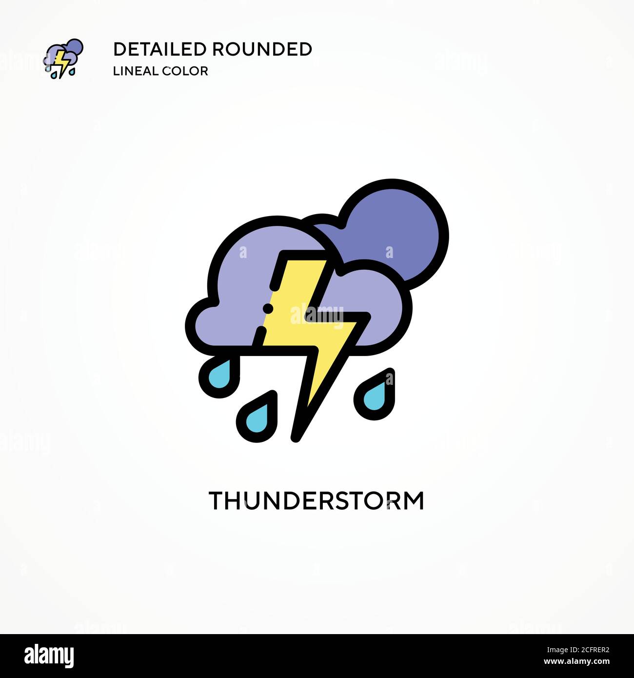 Thunderstorm vector icon. Modern vector illustration concepts. Easy to edit and customize. Stock Vector