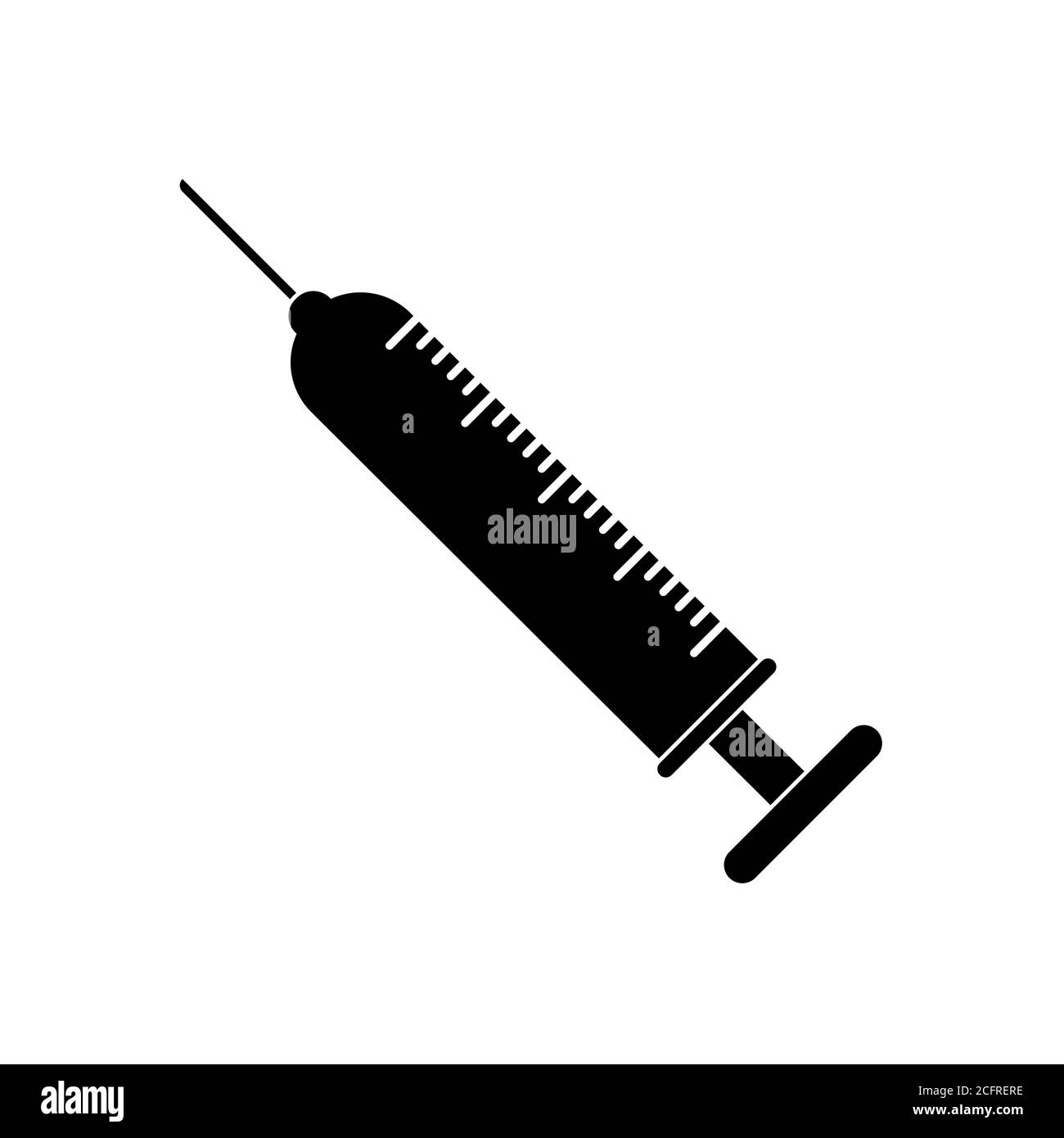 Medical syringe for injection on white background. Vector illustration. Stock Vector