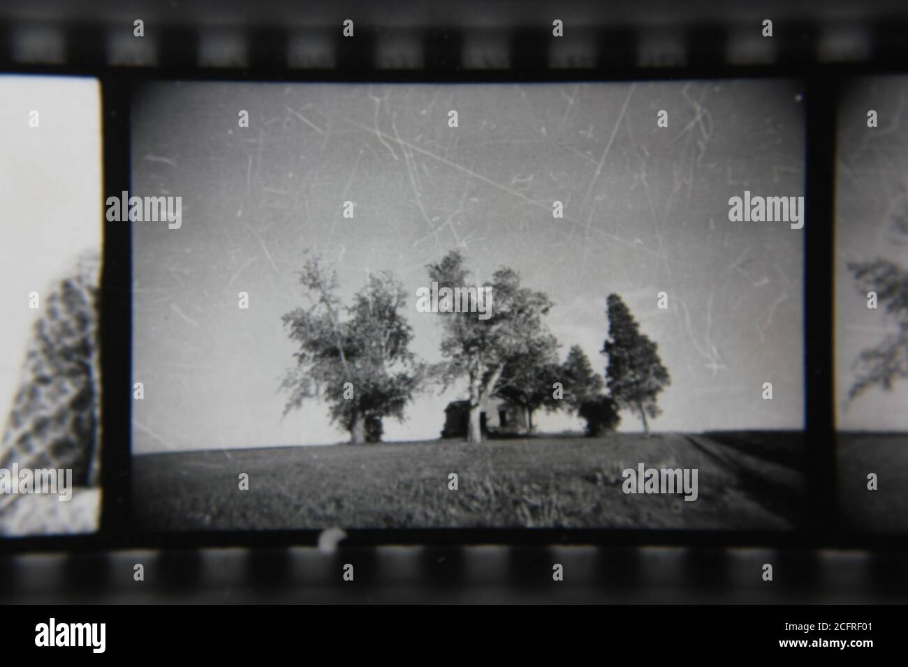 Fine 1970s vintage black and white photography of a lonely rustic house ...
