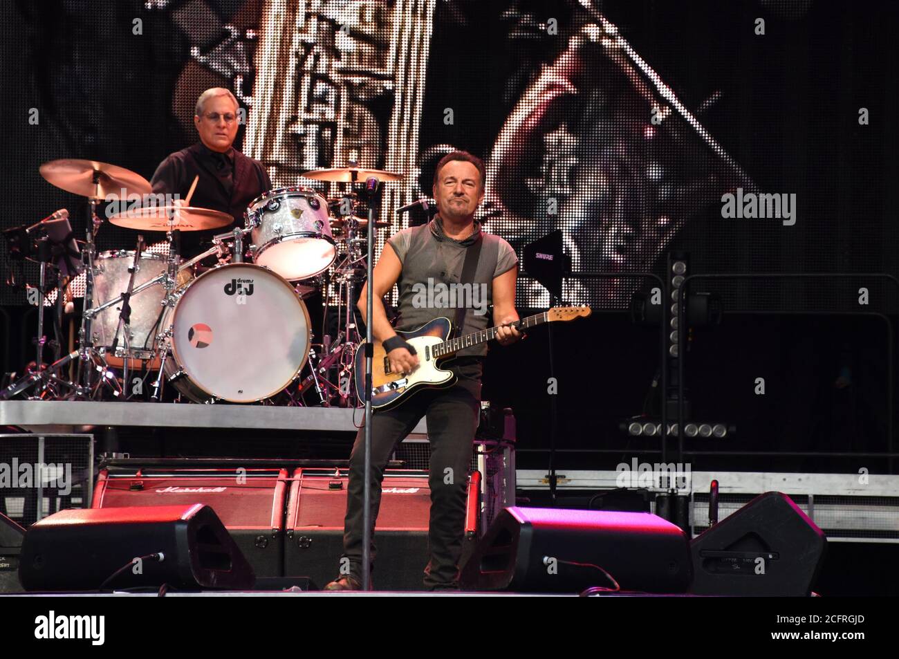 Milano Italy  03/07/2016 : Live concert of Bruce Springsteen at the San Siro stadium Stock Photo