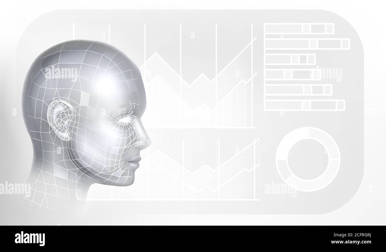 Technology Artificial Intelligence Face Background Stock Vector