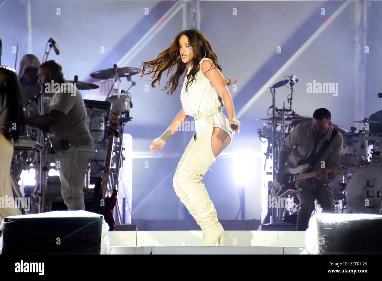 Milan Italy  13/07/2016 : Live concert of Rihanna at the San Siro Stadium Stock Photo