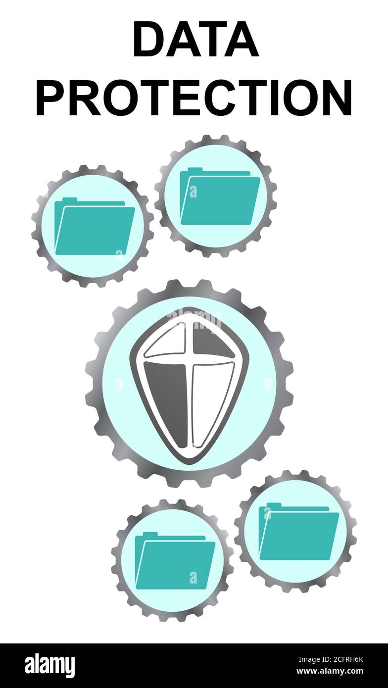 Data protection concept drawn on a white background Stock Photo - Alamy