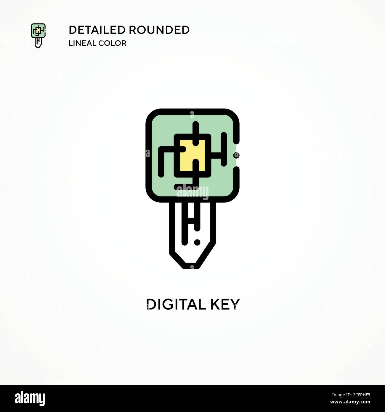 Digital key vector icon. Modern vector illustration concepts. Easy to edit and customize. Stock Vector