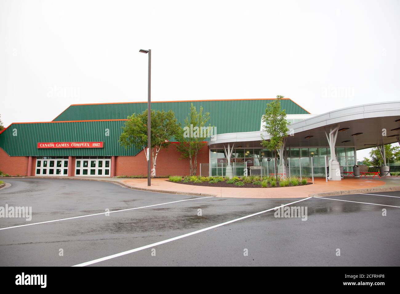 August 18, 2020- Sydney, Cape Breton, Canada: The outside of the Canada Games Complex which is closed as of August 2020 Stock Photo