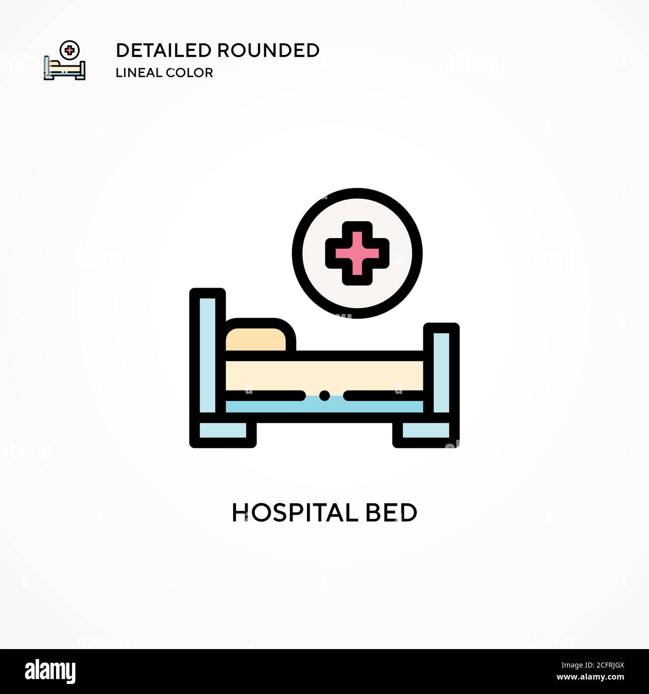 Hospital bed vector icon. Modern vector illustration concepts. Easy to edit  and customize Stock Vector Image \u0026 Art - Alamy, image size:1300x1390
