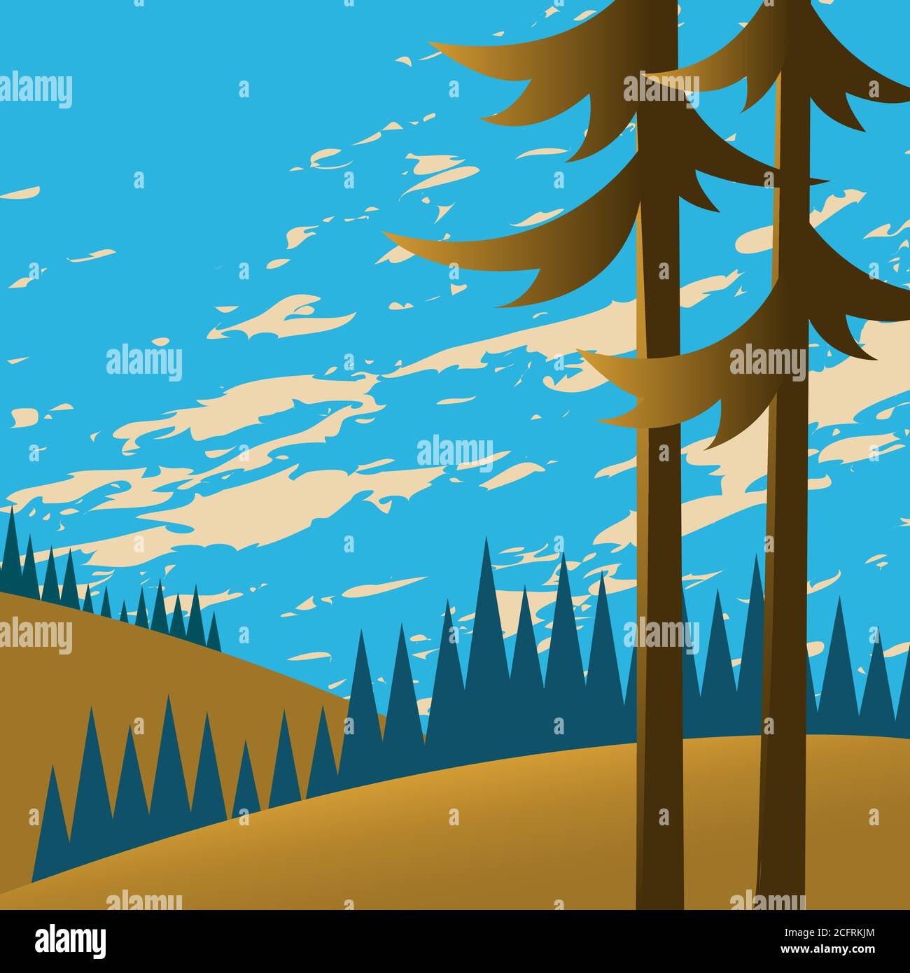 Beautiful pine forests Stock Vector Images - Alamy