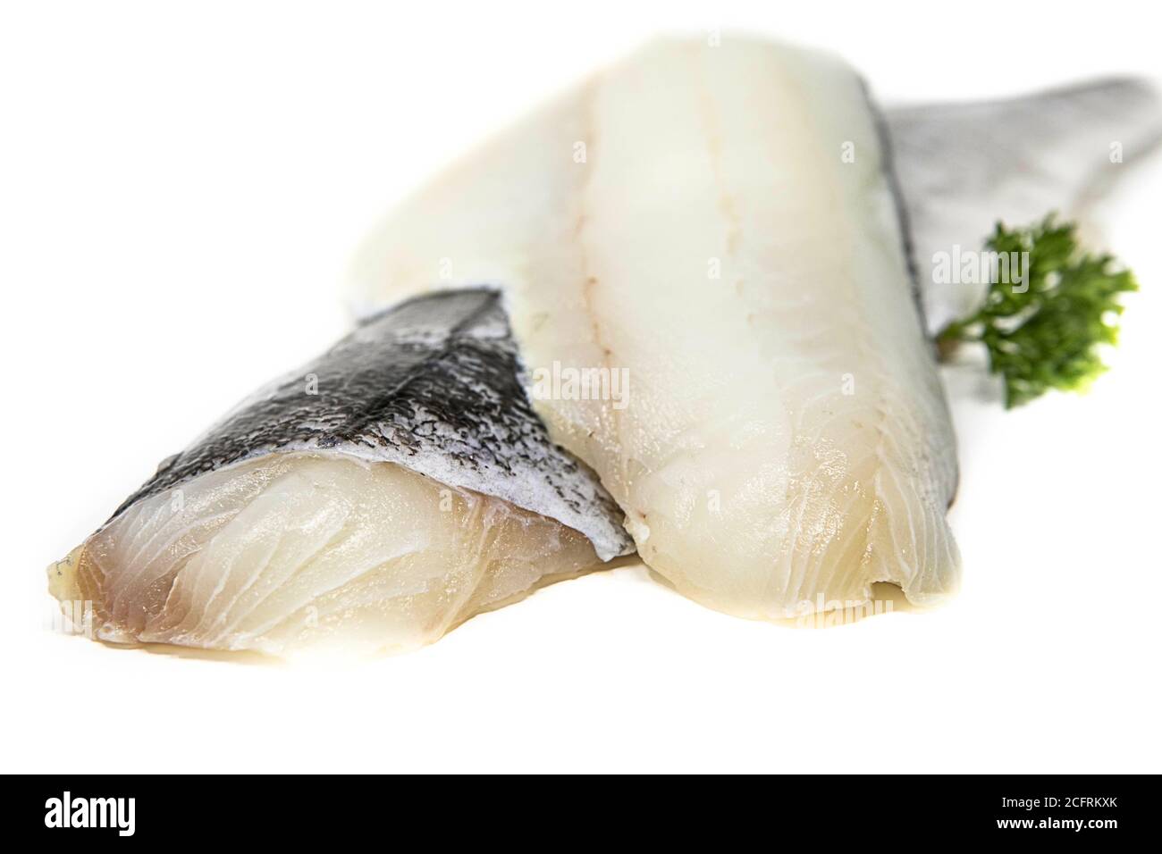White skinon fish fillets isolated on white Stock Photo Alamy