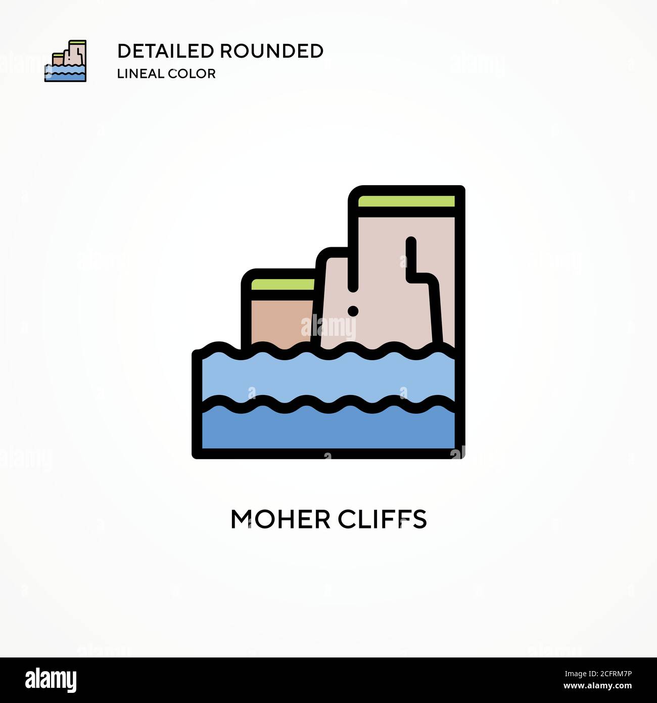 Moher cliffs vector icon. Modern vector illustration concepts. Easy to edit and customize. Stock Vector
