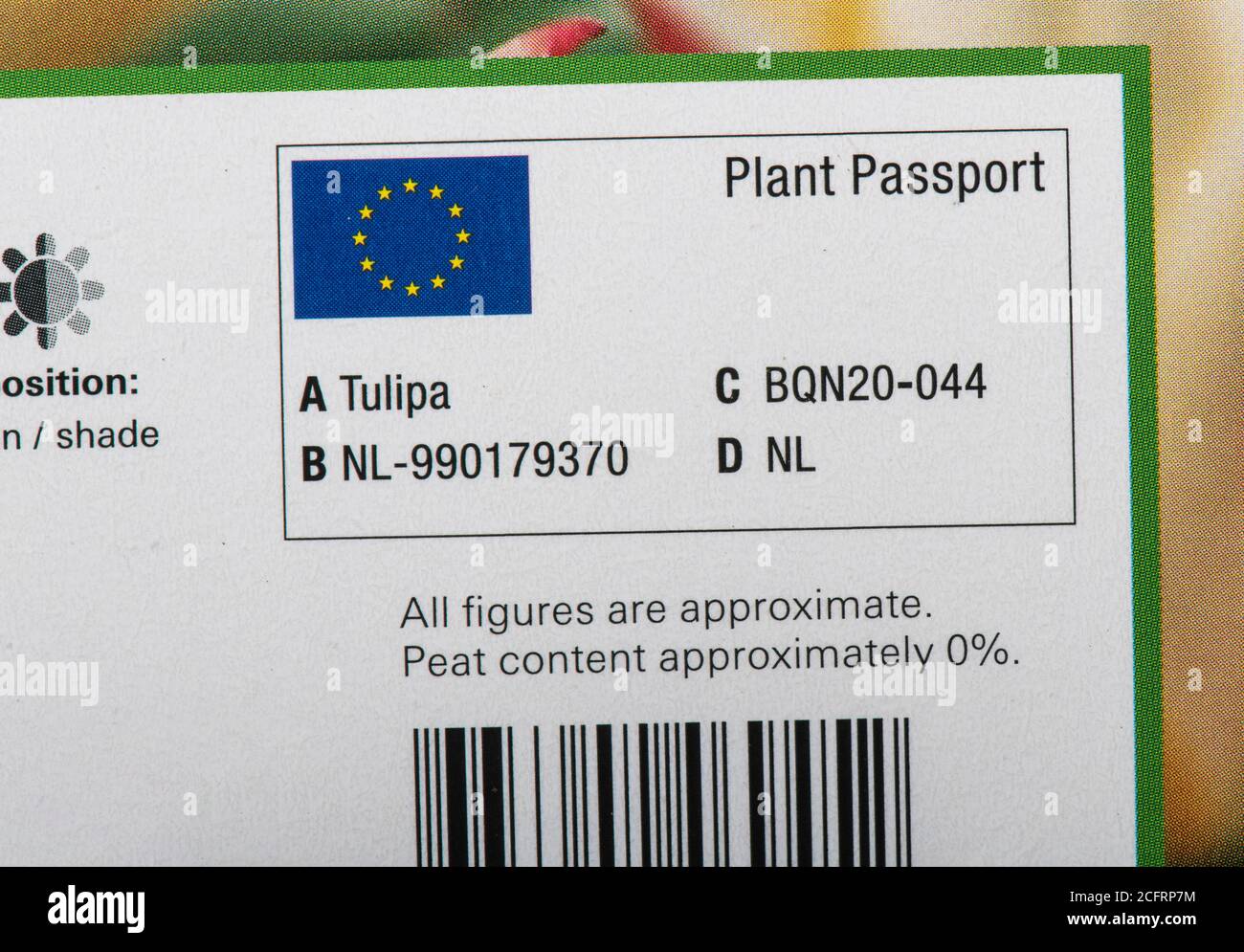 EU Plant Passport Stock Photo