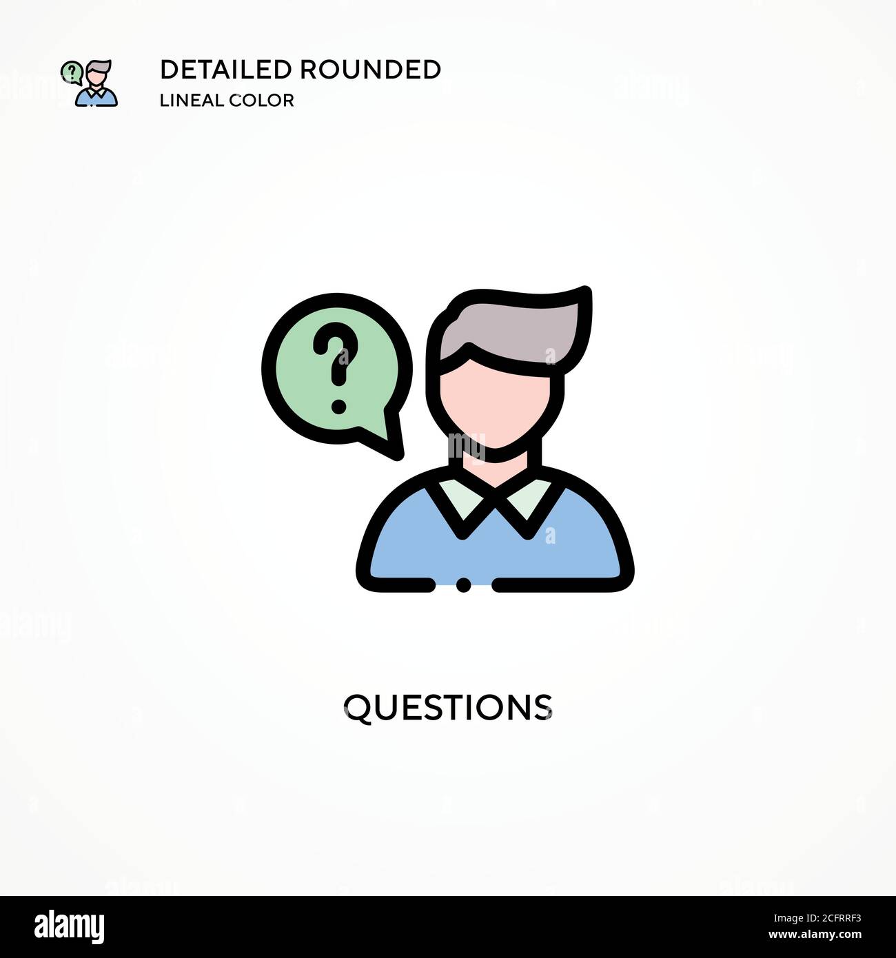 Questions vector icon. Modern vector illustration concepts. Easy to ...